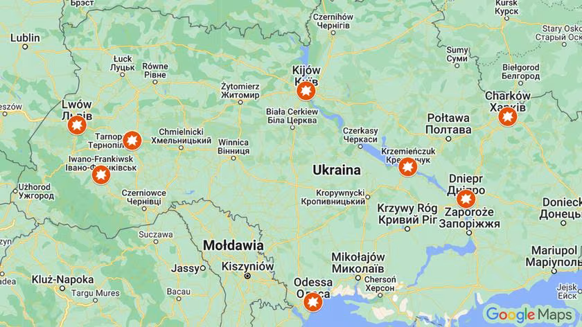 Kijów, Lwów, Tarnopol, Dniepr, Charków, Odessa. Seria ataków na ukraińskie miasta